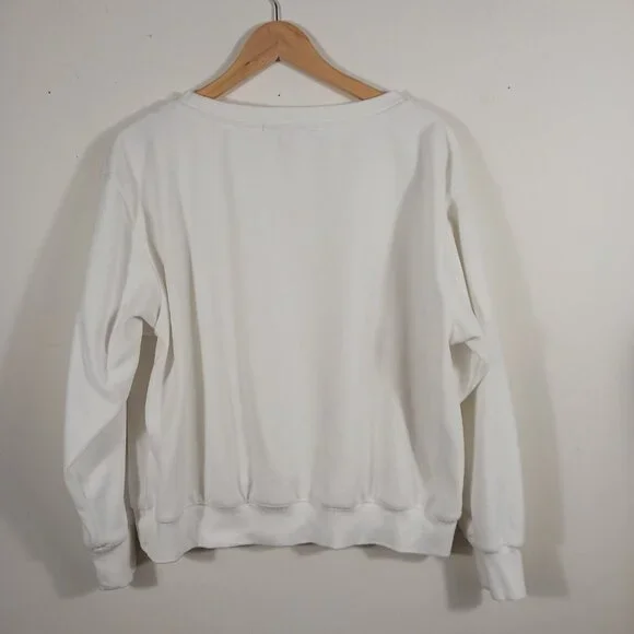 Perfect Moment, Ski Wear, XL "Misty" Sweatshirt, White Terry, Relaxed Silhouette - Picture 5 of 12